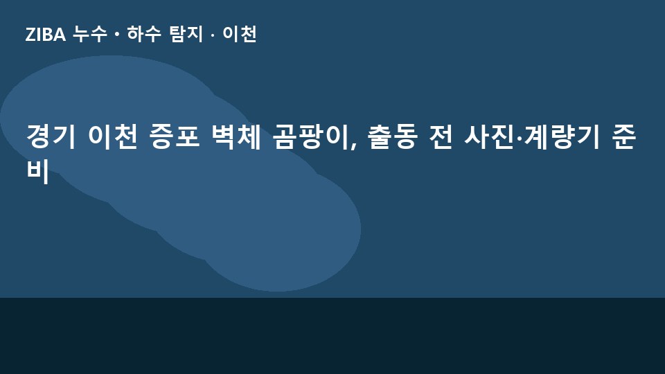 경기 이천 증포 벽체 곰팡이, 출동 전 사진·계량기 준비